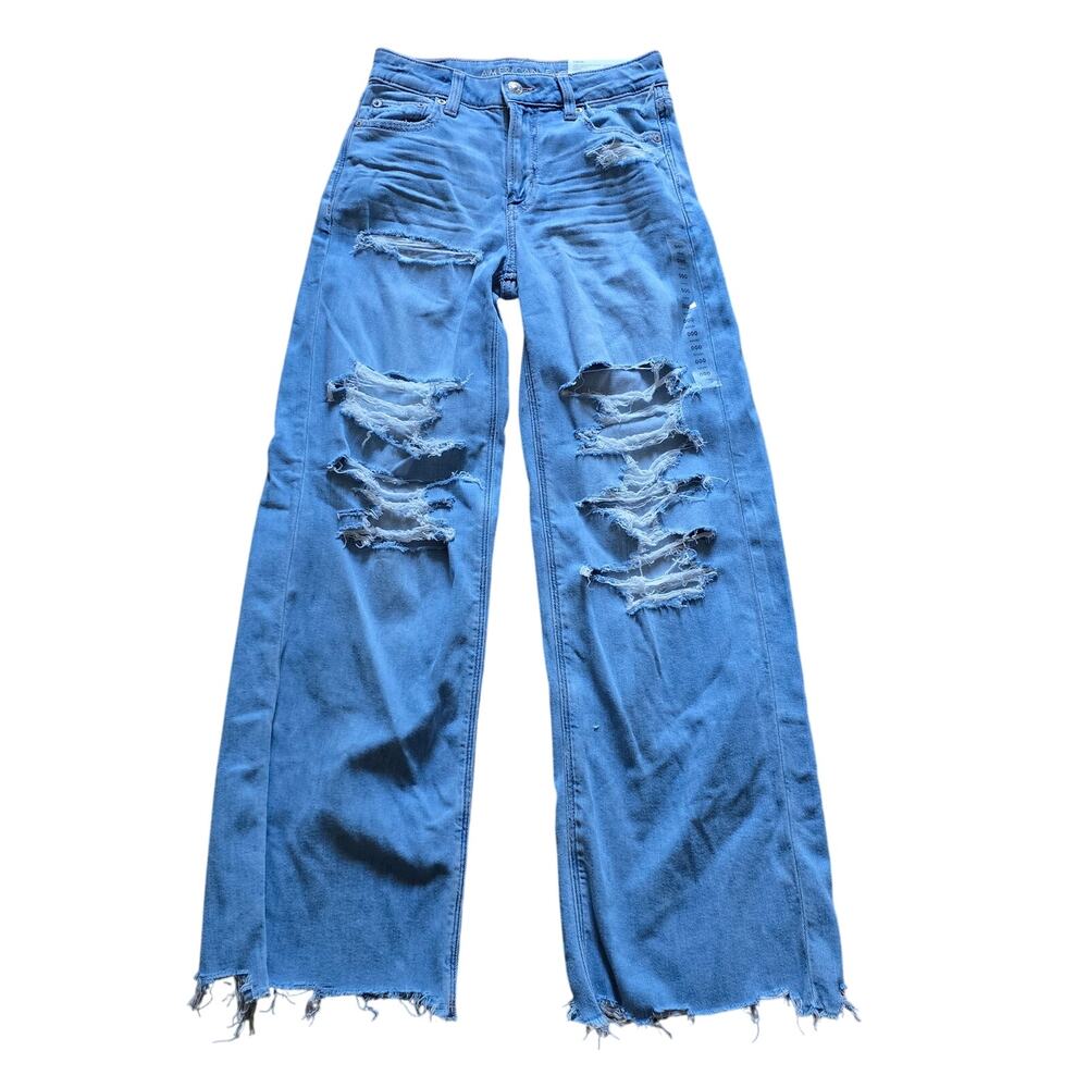 NWT, American Eagle Dreamy Drape Super High Rise Baggy Wide Leg, Size 23 Waist
